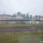 Blick aus dem Zugfenster in Frankfurt (Oder)